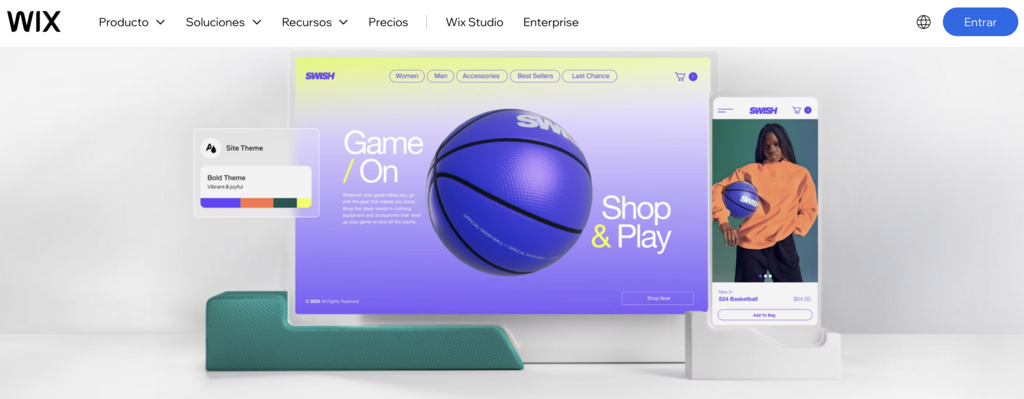 Sitio web de Wix