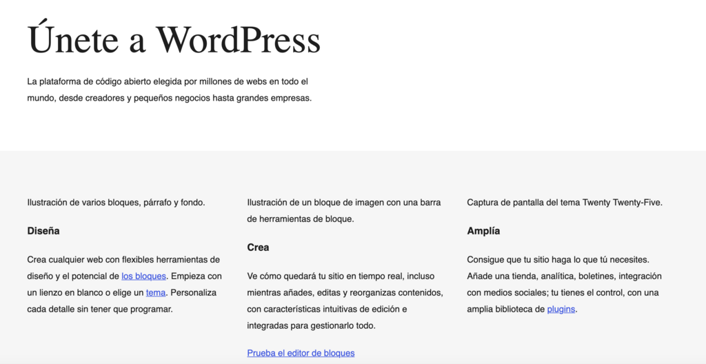 Sitio web de WordPress