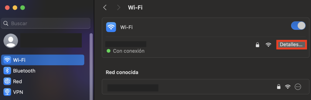 Configuración de red en macOS