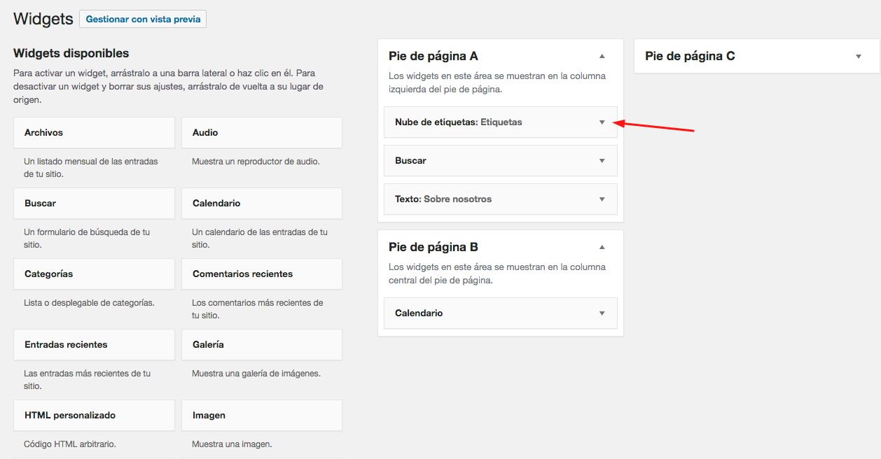 Mostrar etiquetas de WordPress en el widget de nube de etiquetas
