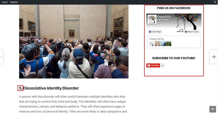 Sticky sidebar de redes sociales en psych2go