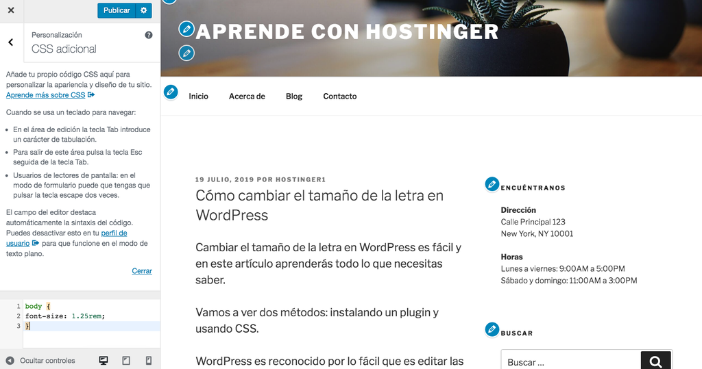 Cambiar toda la fuente usando CSS adicional