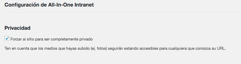 Desactivar acceso al púbico