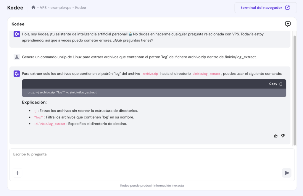 Asistente con IA de Hostinger
