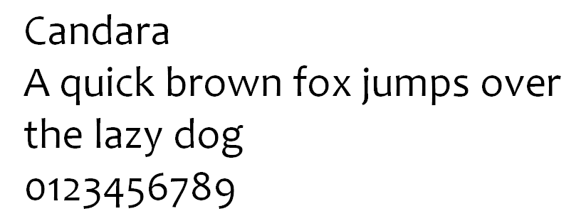 Tipograf&iacute;a Candara