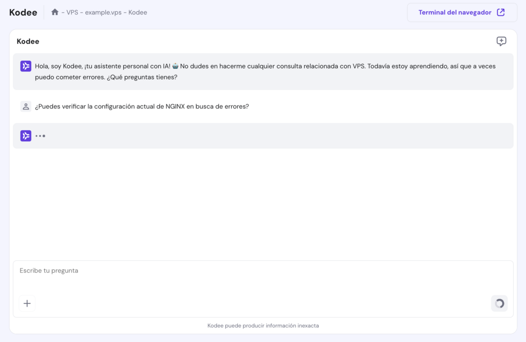 Ejemplo de uso de Kodee IA