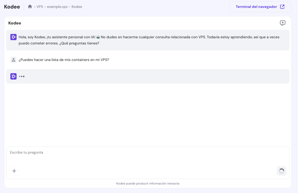 Ejemplo de uso de Kodee IA