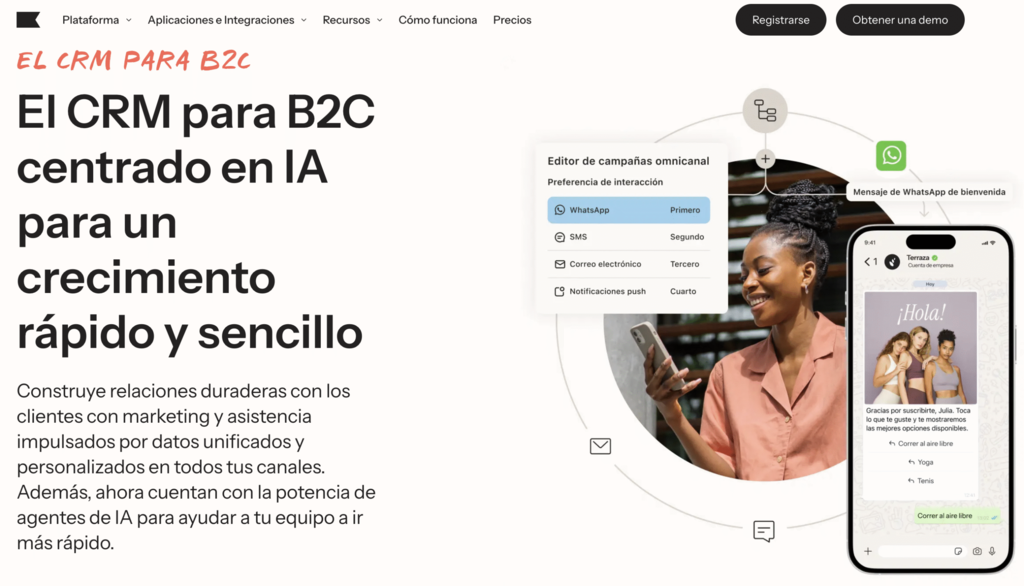 Sitio web de Klaviyo