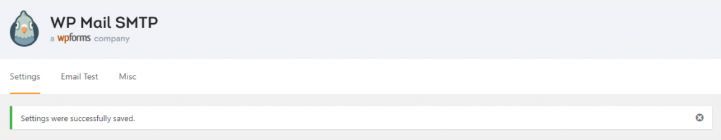 WP Mail SMTP Confirmaci&oacute;n de cambio de configuraci&oacute;n exitosa