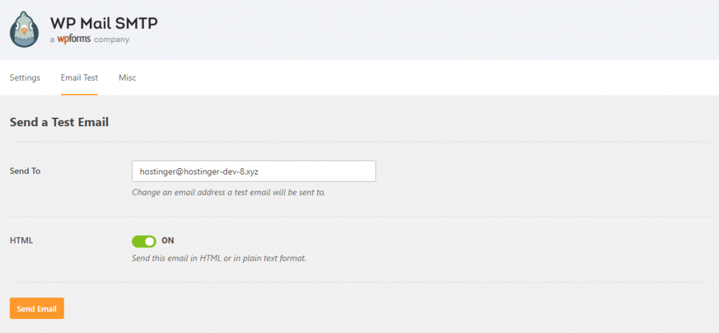 WP Mail SMTP Funci&oacute;n de prueba de correo electr&oacute;nico