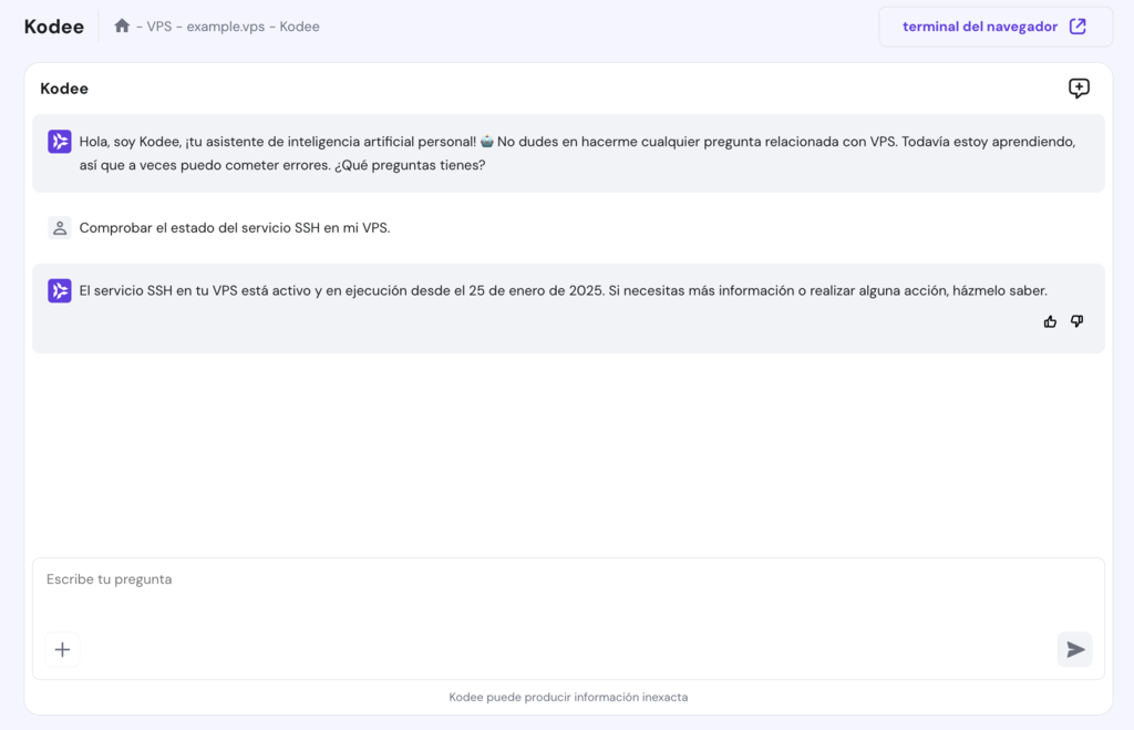 Ejemplo de uso de Kodee