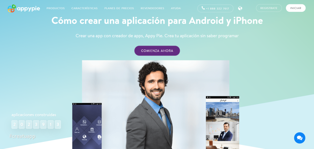 P&aacute;gina de inicio de Appypie