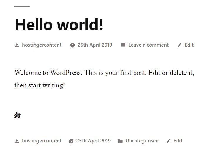 La vista previa del icono de ticket de WordPress de Dashicons en la publicaci&oacute;n