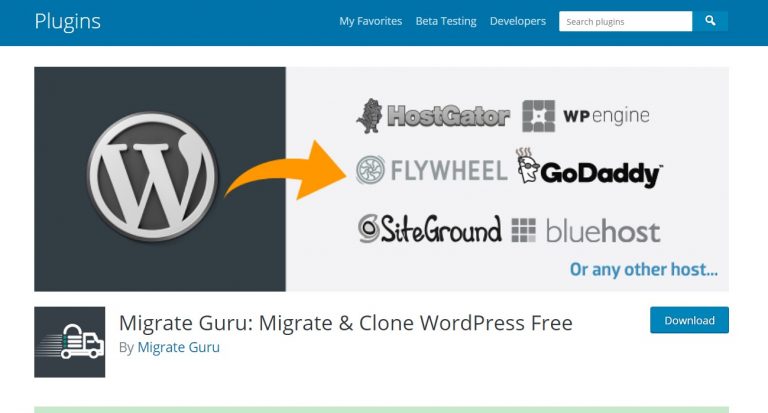 Migrar la p&aacute;gina del complemento oficial de WordPress de Guru