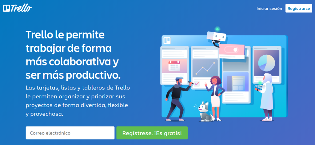 Página de inicio de Trello
