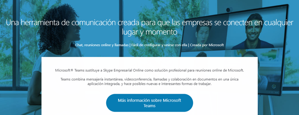 Página de inicio de Skype Empresarial herramientas de colaboracion online