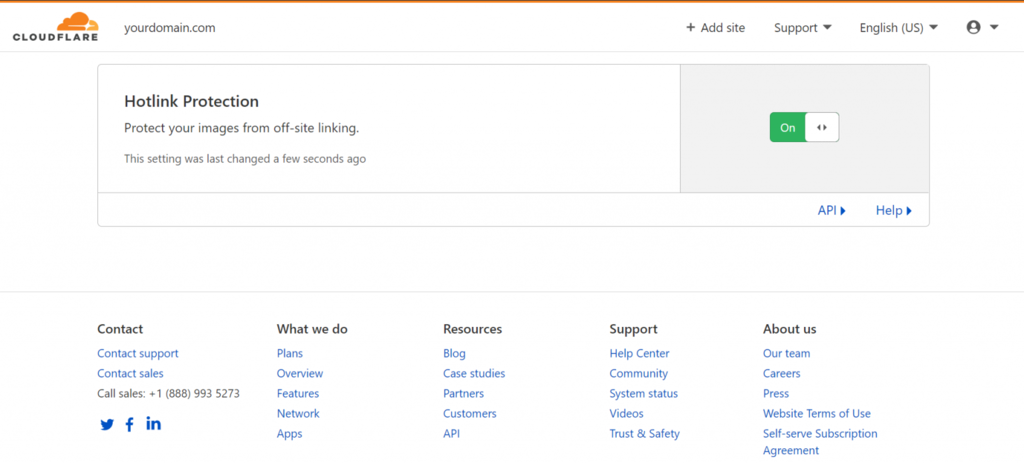 Secci&oacute;n de protecci&oacute;n de Hotlink