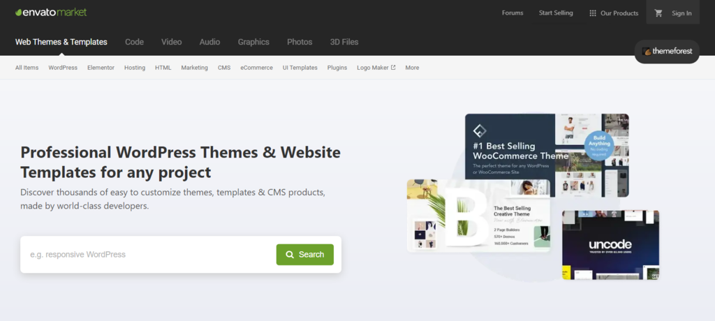 Temas de WordPress en Theme Forest