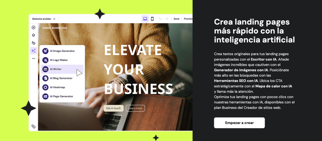 P&aacute;gina web de Hostinger