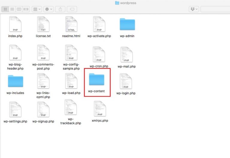 Proceso de eliminaci&oacute;n de carpetas de contenido de WordPress