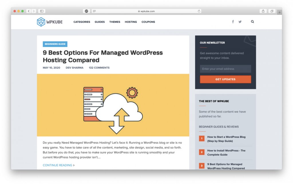 Sitio web de WPkube para aprender WordPress