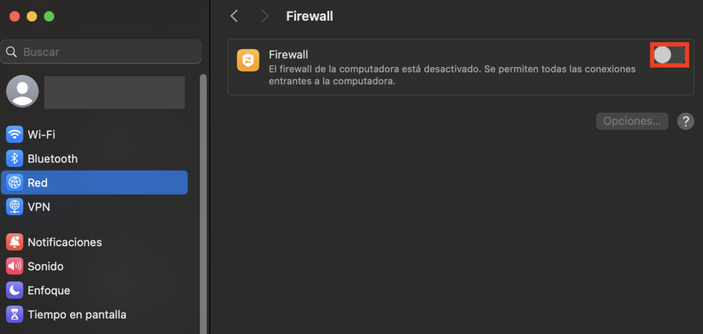 Cortafuegos de macOS