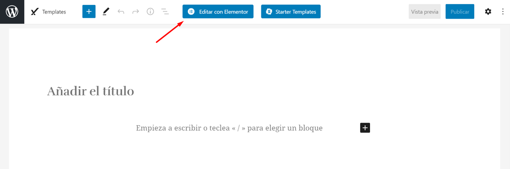Editar con Elementor una página en WordPress
