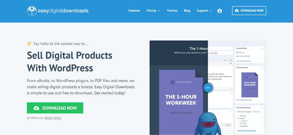 Plugin de eCommerce Easy Digital Downloads para productos digitales