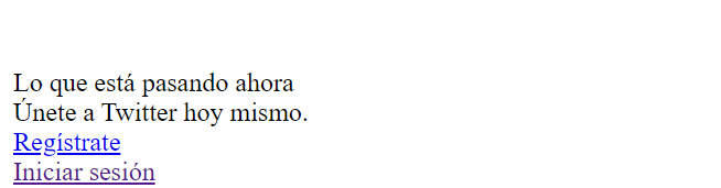 Ejemplo de Twitter sin CSS