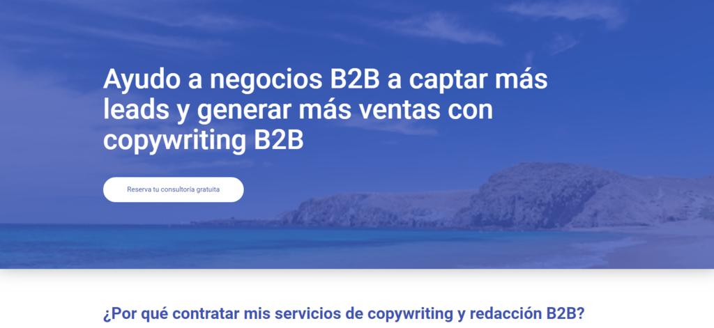 Ejemplo de dise&ntilde;o de p&aacute;gina de inicio en el sitio web de Alfonso Carbajo