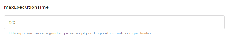Editar max_execution_time en el hPanel