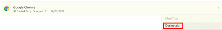 Desinstalar Google Chrome