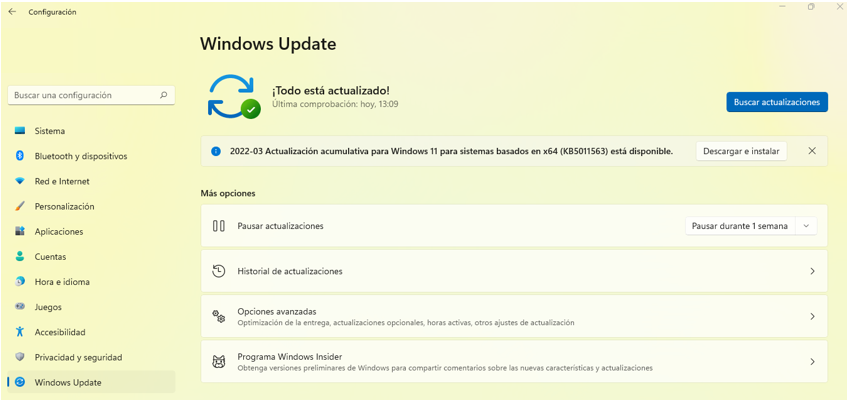 Verificar si windows est&aacute; actualizado