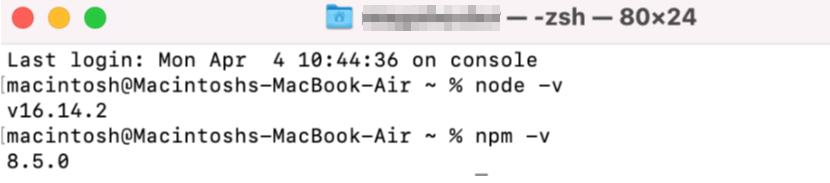 Comandos para verificar la instalaci&oacute;n de Node.js