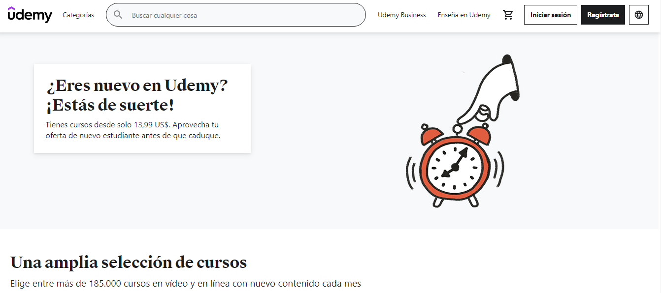 Plataforma de cursos online de Udemy