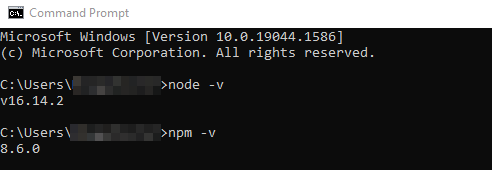 Ventana de ejecuci&oacute;n del comando en el s&iacute;mbolo del sistema