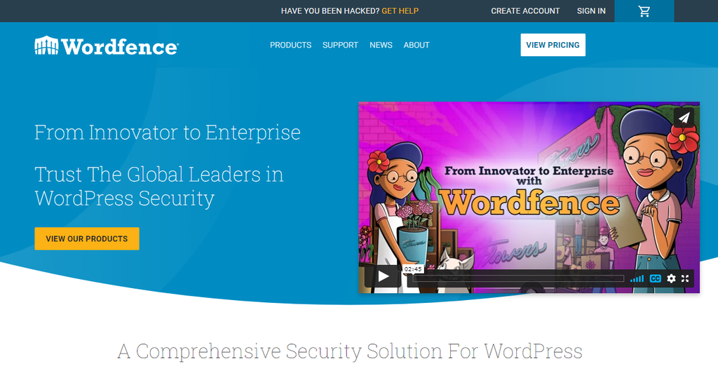 P&aacute;gina de inicio del plugin Wordfence.