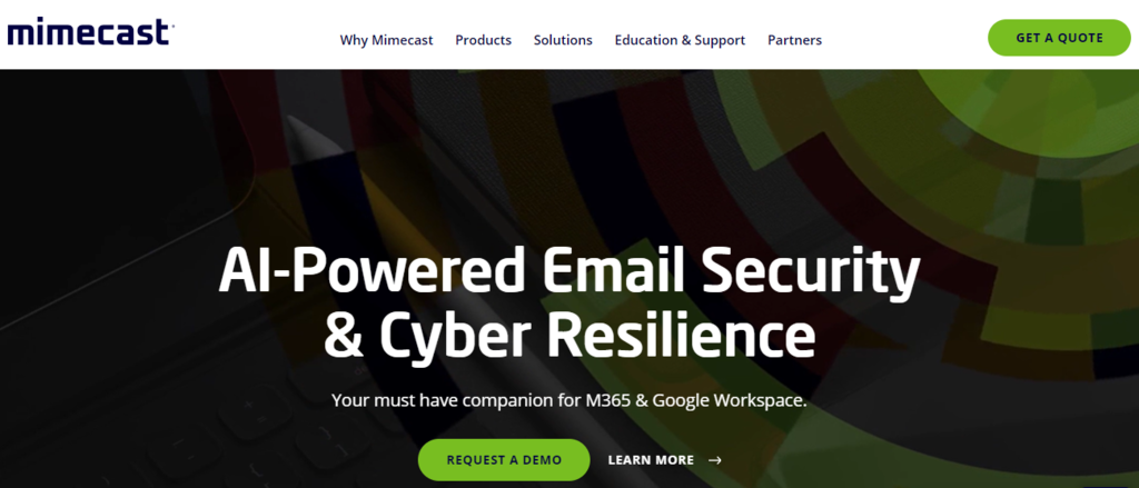 P&aacute;gina de inicio de Mimecast