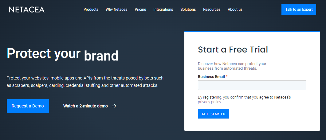 P&aacute;gina de inicio de Netacea