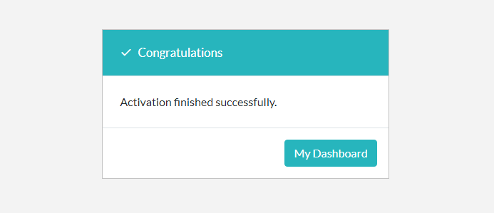Mensaje de activaci&oacute;n exitosa de Quic.cloud