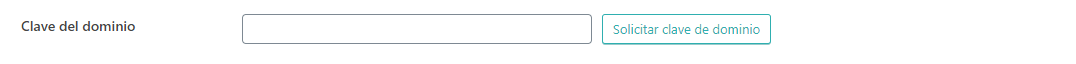 P&aacute;gina ajustes generales, secci&oacute;n Clave de dominio