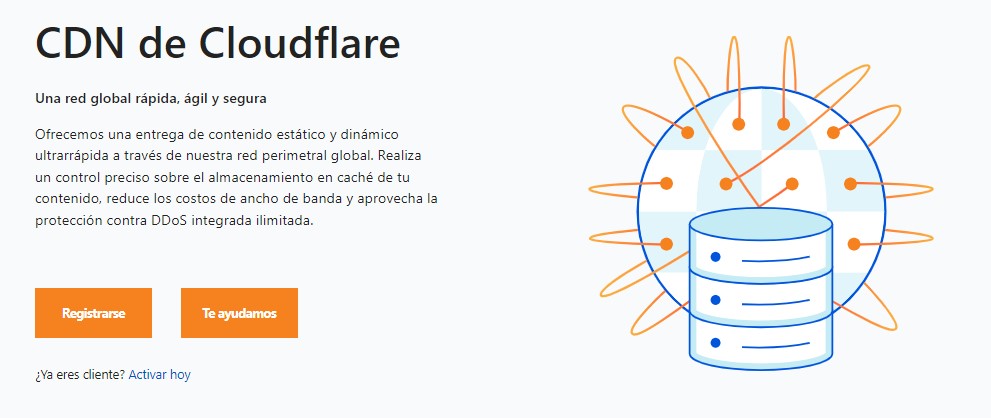 Visualizaci&oacute;n de la p&aacute;gina web de Cloudflare 