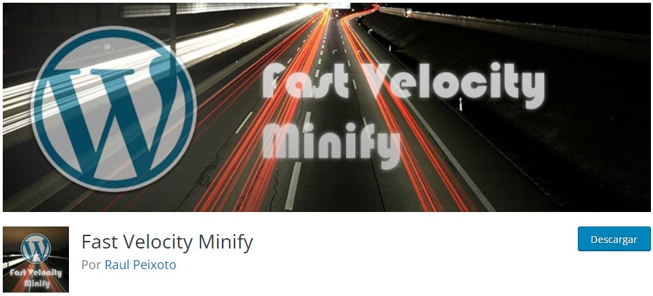 P&aacute;gina de descarga del plugin Fast Velocity Minify