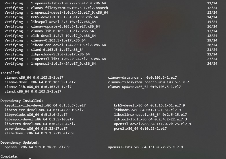 Pantalla de ejemplo cuando la instalaci&oacute;n se ha completado