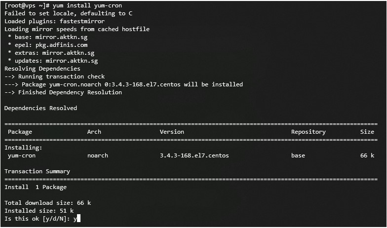 Comando para instalar yum-cron