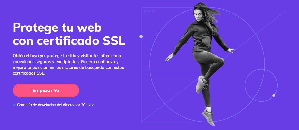 Imagen de la p&aacute;gina de certificado SSL de Hostinger