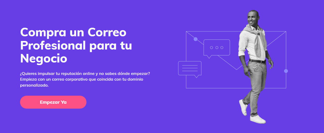 P&aacute;gina del servicio de correo profesional de Hostinger