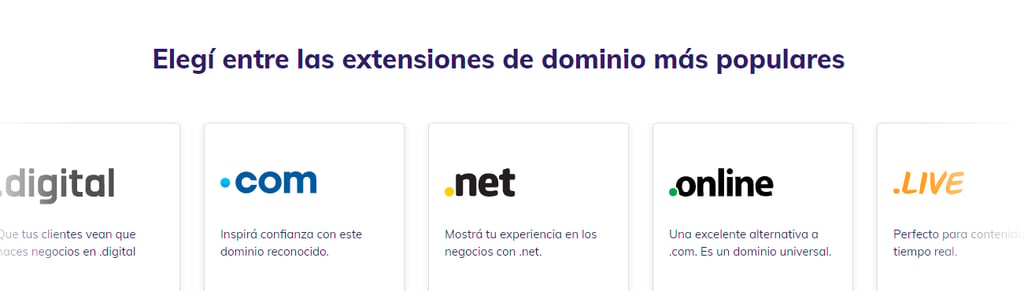 Extensiones de dominio disponibles en Hostinger