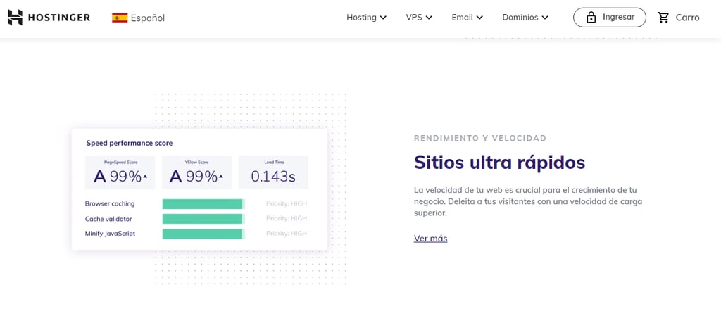 Página de inicio de Hostinger