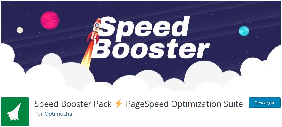 P&aacute;gina de descarga del plugin Speed Booster Pack